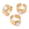 Oval Natural White Jade Finger Rings RJEW-Z057-12G-07-4