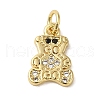 Brass Micro Pave Clear Cubic Zirconia Pendants KK-R162-004B-G-1
