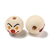 Printed Wood European Beads WOOD-G022-06C-2