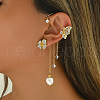 Elegant Zinc Alloy Butterfly Flower Tassel Cuff Earrings DN4229-2