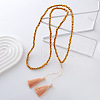 Chic European American Faceted Rondelle Glass Beaded Sweater Long Tassel Necklaces YE6948-1-2