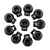 1-Hole Dyed Iron Spring Loaded Eco-Friendly Plastic Round Buckle Cord Toggle Lock Beans Stoppers for Sportwear Luggage Backpack Straps X-FIND-E004-60B-18mm-1