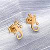 Hollow Out Gecko 304 Stainless Steel Stud Earrings EJEW-G359-04G-3