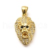 Rack Plating Brass Micro Pave Cubic Zirconia Enamel Pendants KK-L226-033G-02-1