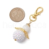 Angel Glass Seed Bead Pendant Decorations HJEW-MZ00088-01-3