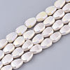 Electroplate Opaque Solid Color Glass Beads Strands EGLA-T020-02F-1
