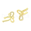 Left and Right Bowknot Brass Cuff Earrings EJEW-I305-60G-2