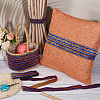 Ethnic Style Polyester Jacquard Leaf Ribbons SRIB-WH0011-198A-5
