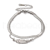 Non-Tarnish 304 Stainless Steel Multi-strand Herringbone Chain Bracelets AJEW-U005-04P-2