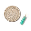 Dyed Synthetic Imperial Column Copper Wire Wrapped Pendants PALLOY-JF03489-2