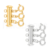 2Pcs 2 Colors 304 Stainless Steel Slide Lock Clasps FIND-AB00061-1