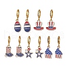 5 Pairs 5 Styles Independence Day Brass Huggie Hoop Earring Sets EJEW-JE05856-1