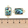 Brass Pave Natural Paua Shell Connector Charms KK-M299-01B-G-3