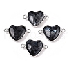 Natural Larvikite Love Heart Pendants G-T138-205K-P-1