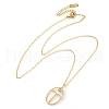 304 Stainless Steel Cubic Zirconia Twelve Constellations Runes Pendant Cable Chain Necklaces for Women NJEW-B121-02G-01-4
