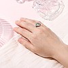 Round Brass Micro Pave Clear Cubic Zirconia Adjustable Ring Settings KK-D378-35P-5