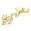 Flower of Life Rack Plating Brass Micro Pave Cubic Zirconia Links KK-S396-25-2