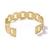 304 Stainless Steel Textured Hollow Open Cuff Bangles for Women BJEW-I315-02G-3
