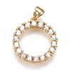 Brass Micro Pave Cubic Zirconia Pendants ZIRC-K073-33-01G-1