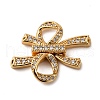 Brass Micro Pave Clear Cubic Zirconia Fold Over Clasps KK-A256-02G-1