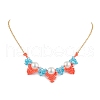 Handmade Glass Seed Beads Triangle Pendant Necklaces NJEW-MZ00062-2