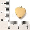 Ion Plating(IP) 304 Stainless Steel Pave Natural Shell Heart Charms STAS-P371-011G-3