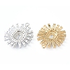 Brass Clear Cubic Zirconia Pendants KK-B030-02-3