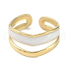 Ion Plating(IP) 304 Stainless Steel Enamel Cuff Finger Rings RJEW-L107-035G-01-2