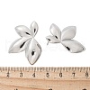 Brass Leaf Stud Earrings EJEW-R016-21P-3