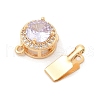 Brass Micro Pave Cubic Zirconia Box Clasps KK-C080-11G-01-2