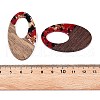 Transparent Resin and Walnut Wood Pendants RESI-T057-02E-4