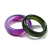 Dyed & Heated Natural Agate Plain Band Rings G-C083-02-2
