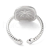 Tarnish Resistant Square 304 Stainless Steel Cuff Ring Findings STAS-P334-04P-3