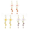3 Pairs Acrylic & Brass Dangle Earrings for Women EJEW-TA00566-1
