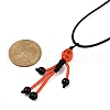 Halloween Theme Skeleton Glass Seed Beaded & Natural Black Onyx(Dyed & Heated) & Skull Dyed Synthetic Turquoise Pendant Necklaces NJEW-MZ00117-5