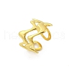 Wave 304 Stainless Steel Open Cuff Rings for Women RJEW-G338-18G-4