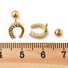 304 Stainless Steel Clear Cubic Zirconia Stud Earrings STAS-E502-02G-02-5