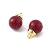 Brass Glass Charms KK-K371-36A-G-2