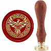 Brass Wax Seal Stamp with Handle AJEW-WH0184-0931-1