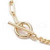 Electroplated Hexagon Prism Natural Quartz Link Bracelets BJEW-JB10753-6