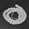 Frosted Round Natural Quartz Crystal Beads Strands G-K068-17-8mm-2