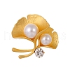 Leaf Zinc Alloy Rhinestone Brooches PW-WG93FBE-01-1