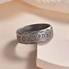 Viking Rune Stainless Steel Finger Rings for Men WGDF4AB-53-1