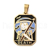 Ion Plating(IP) 304 Stainless Steel Enamel Pendants STAS-Q003-01G-019-1