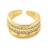 Brass Micro Pave Cubic Zirconia Cuff Rings RJEW-P102-05G-2