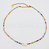 Summer Faceted Glass & Imitation Pearl Stainless Steel Beaded Necklaces for Women JT8933-3-1