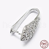 Anti-Tarnish Rhodium Plated 925 Sterling Silver Micro Pave Cubic Zirconia Pendant Bails STER-P034-59P-4