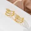 Triple-Layer Brass Open Cuff Earrings for Women EJEW-G297-33G-5