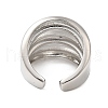 Three-layer Brass Open Cuff Rings for Women RJEW-A046-08P-3