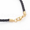 Braided Leather Cord Bracelet Making MAK-L018-04G-3